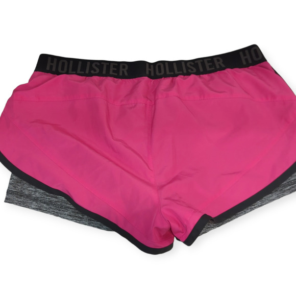 HOLLISTER Hot Pink Black Active Workout Shorts Medium - Picture 4 of 8
